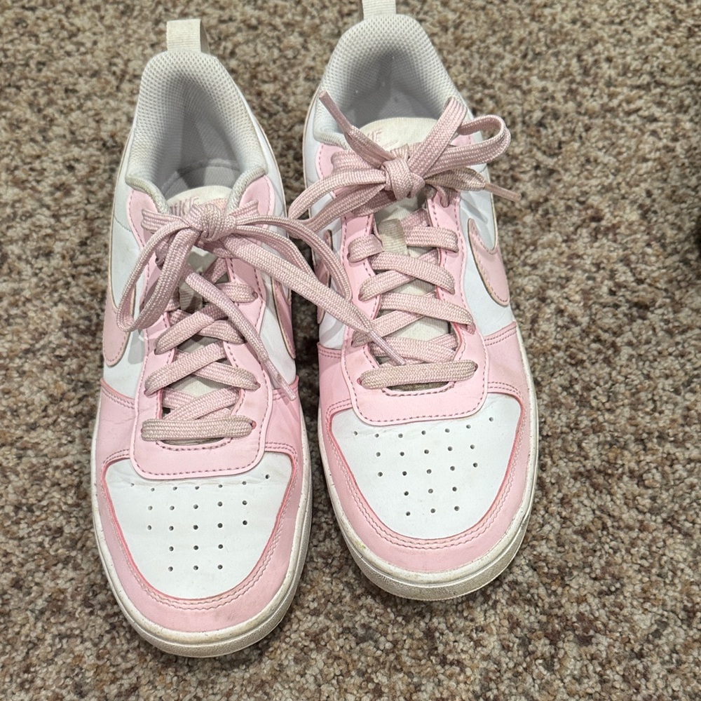 Nike Kids Pink and White Sneakers
